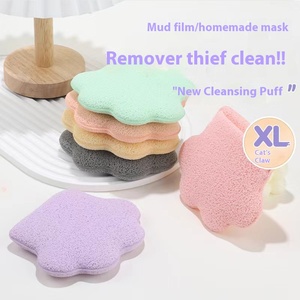 Extra große Handschuh-Stil Cat Claw Face Wash Puff Tiefen reinigung Soft Makeup Remover Handliche kosmetische Gadgets - Product Image 2