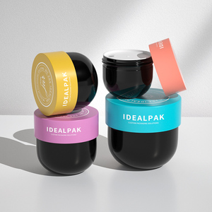 Sang trọng tùy chỉnh chăm sóc da cơ thể chà Kem Lọ tròn rỗng nhựa mỹ phẩm container Jar với nắp đậy - Product Image 4