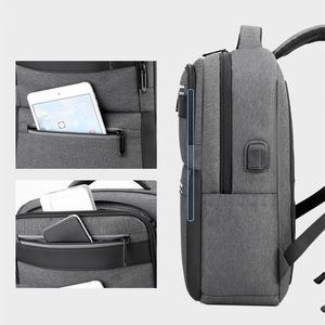 Sac à dos pour ordinateur portable en nylon de haute qualité, 15,6 pouces, pour homme, avec port de charge USB, design multifonctionnel pour les affaires, imperméable - Product Image 3