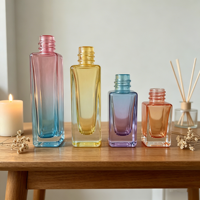 Flacon carré vide en verre transparent de 30 ml avec compte-gouttes et pulvérisateur pour huiles essentielles, lotions, parfums, diffuseur à bâtonnets, lot de 100 pièces