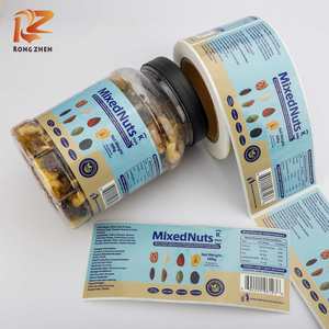 Etiqueta Adhesiva de Vinilo en Rollo, Impresa, Brillante, Colorida, Reutilizable, Ecológica y Personalizada para Envases de Alimentos y Frutos Secos - Product Image 1