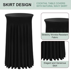Gonne e Coperture Rotonde in Spandex Intrecciato per Tavoli da Cocktail con Copertura Elasticizzata per Tavoli Alti per Uso Domestico - Product Image 3