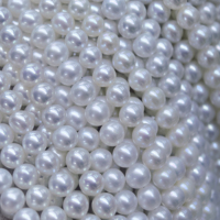 Vente en gros de perles d'eau douce cultivées rondes de 5-6 mm, surface presque parfaite, lustre exceptionnel, petite taille pour les bijoux des jeunes filles