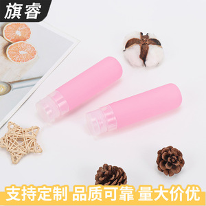 Cylindrical Travel-Sized Silicone <b>Dispensing</b> Bottle For Cosmetics Shower Gel <b>Shampoo</b> Portable Leak Proof Minimalist Design - Product Image 2