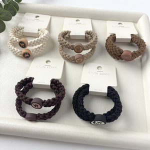 Braided Rope Hair <b>Tie</b> With Butterfly Design High Elasticity Nylon Daily Use Headdress Twisted Circle Style - Product Image 2