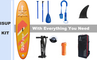 Vente flash Planche à pagaie gonflable tout terrain double couche 10'6 pieds avec siège de kayak pour le surf