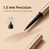 Crayon à sourcils double embout ultra-fin 7 couleurs avec brosse, waterproof, longue tenue pour maquillage de fête, prix usine