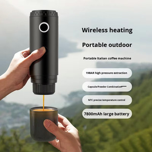 Nouvelle <span class=keywords><strong>machine</strong></span> à café portable en plastique 2-en-1 pour <span class=keywords><strong>voiture</strong></span>, bureau, voyage, camping, voyage d'affaires, recharge USB, sans prise, alimentée par batterie - Product Image 3