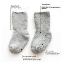 Chaussettes en coton épais de qualité supérieure pour bébé, douces, chaudes pour l'hiver, antidérapantes, style décontracté avec amorti interne en boucle.