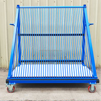 Support de harpe en verre épais avec capacité de charge de 1 tonne, longueur de 62 pouces, conception à 36 fentes, chariot en verre