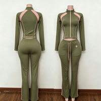 Ensemble de survêtement pour femmes grandes tailles avec logo personnalisé, veste et pantalon, pour le sport, la gym, l'entraînement, le fitness, ensemble de yoga 2 pièces, vêtements pour femmes