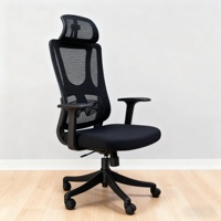 Chaise de bureau pour visiteurs à dossier haut en maille avec pieds chromés |   Chaise de direction ergonomique empilable avec porte-manteau intégré