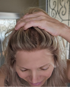 Perruque de luxe en cheveux humains avec dentelle, bord en silicone, racines dégradées et mèches <span class=keywords><strong>piano</strong></span>, idéale pour l'alopécie, la chimiothérapie et la perte de cheveux - Product Image 6
