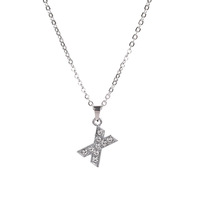 Printemps Européen Américain Bijoux Porte-Badge Diamant Anglais Alphabet Lettre Femmes Pendentif En Acier Inoxydable