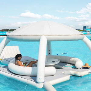 PF Custom <b>Inflatable</b> Water <b>Game</b> Floating Party Bana Raft Island Platform Dock Tent for Sale Water-tent Young and New Design Chin - Product Image 2