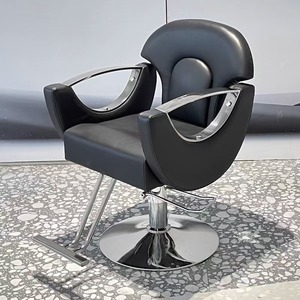 Z Wholesale Black <b>Leather</b> Hydraulic Pump Barber <b>Chair</b> with 360 Degree <b>Swivel</b> & Height Adjustable Salon Furniture Made in China - Product Image 2