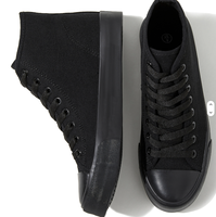 Chaussures en toile noires à prix bas personnalisées, tendance, à la mode, à tige haute, dernier design, pour femmes