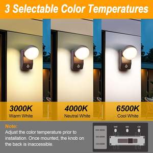 Lámpara de Pared LED para Exteriores CELAVY con Sensor de Movimiento, Antracita, Giratoria, IP54, Aluminio, Policarbonato y Vidrio para Patio - Product Image 6