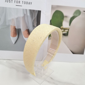 Nuova Collezione Primavera/Estate 2026 - Accessori per Capelli <span class=keywords><strong>Serie</strong></span> Blu - Fasce per Capelli con Corona Alta e Bordi Larghi - Fascia per Capelli Blu in Spugna Spessa - Product Image 2