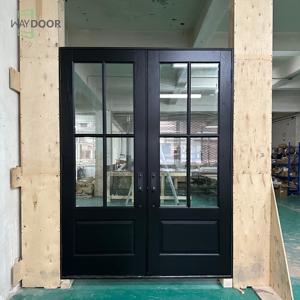 Hoàn toàn tùy chỉnh gỗ gụ gỗ sồi thông gỗ rắn bên ngoài cửa với bề mặt kính rõ ràng hoàn thành cửa trước bằng gỗ - Product Image 2