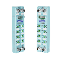 WELLAUTO AUCP 8A0B IO-LINK Master Modbus-tcp S7-tcp 8 Fuente de Alimentación Configurable Clase A/B de Doble Voltaje 24-30 VCC IP67 M12 Metálica