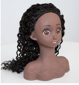 Cabeza <span class=keywords><strong>de</strong></span> Maniquí <span class=keywords><strong>de</strong></span> <span class=keywords><strong>pelo</strong></span> <span class=keywords><strong>natural</strong></span> <span class=keywords><strong>de</strong></span> 20CM y 8 pulgadas, juguetes <span class=keywords><strong>de</strong></span> <span class=keywords><strong>muñeca</strong></span> <span class=keywords><strong>de</strong></span> práctica para niños, cabeza <span class=keywords><strong>de</strong></span> <span class=keywords><strong>muñeca</strong></span> Africana ficticia negra <span class=keywords><strong>de</strong></span> piel oscura para jugar - Product Image 5