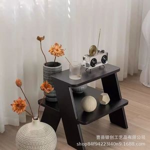 Solid Wood Step <b>Stool</b> 2 Tier Multi Function Home Living Room <b>Storage</b> Bedside Table Footstool - Product Image 3