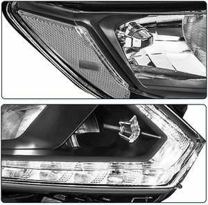 Autolamp Drl para halógeno modelo 2014 2015 2016 Nissan <span class=keywords><strong>Rogue</strong></span> conjunto de Faros con faro negro conductor y lado del pasajero - Product Image 3