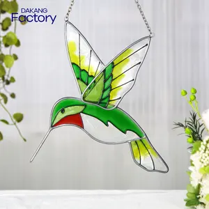 Dakang Green Humming Bird Suncatcher Stained Glass Window Ornament Christmas Gifts Decorative Objects