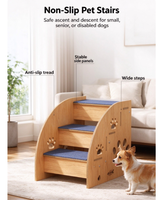 Massivholz Haustiertreppen Rutschfeste Hunde- und Katzenrampe, Kletterstufen für Kleintiere zum Zugang zu Sofa & Bett