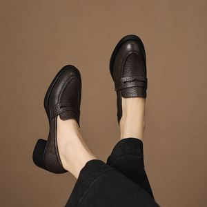 <b>Lady</b> <b>Loafers</b> 2025 Summer Spring New High Quality <b>Square</b> Lace-Up Breathable Lightweight Anti-Slip Office Career Pumps High Heels - Product Image 2