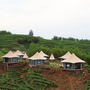 Luxurious Windproof Safari Glamping Tents with Steel Frame Waterproof <b>for</b> Luxury Hotel Tents Resorts Featuring Beds Bathroom - Product Image 1