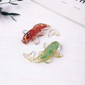 Natural Crystal Gravel Goldfish Lucky Koi Cute Animal Garden Decoration Micro Landscape Resin Small Ornaments