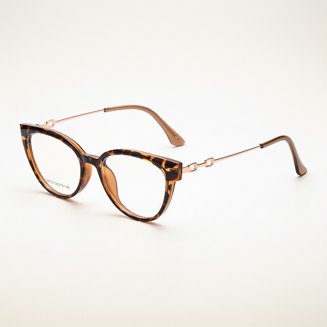 New Vintage Cat's Eye Full-Rim Women's High-end Plain Style Slim Fashionable Face Shape Geometric Pattern Transparent Danyang