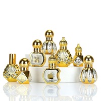 Flacon d'huile essentielle plaqué or 8 ml, flacon de parfum en verre Dongfeng, flacon échantillon portable en forme de citrouille, récipient de recharge cosmétique