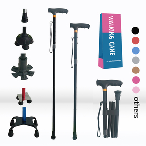 男性と女性のための折りたたみ式歩行杖、調節可能、頑丈、全地形対応、高齢者と大人のための折りたたみ式杖 - Product Image 1