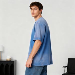 Camiseta TKAN616D de Algodón 100%, Talla Grande, Holgada, con Estampado Vintage Deslavado al Ácido, Tejido de Punto de Alta Calidad, Proveedor Destacado - Product Image 1