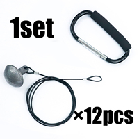 12 leurres Texas Rig de 48 pouces, 4/6 oz, avec câble en acier anti-emmêlement et mousqueton pour montages de leurres de canard, ancres de leurres pour la chasse au canard