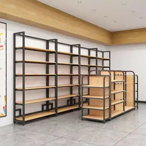 Hot Selling Wooden Display Rack Bookshelf Wood Shelving For Supermarket