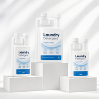 Distributeur de lessive liquide personnalisé, doseur, bouteille en plastique HDPE à double compartiment, à double col