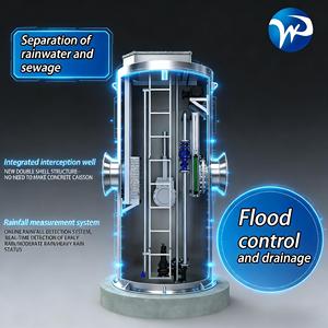 Estación de Bombeo Automática para Separación de <span class=keywords><strong>Aguas</strong></span> Pluviales y <span class=keywords><strong>Aguas</strong></span> Residuales, Planta de Tratamiento de <span class=keywords><strong>Aguas</strong></span> Residuales Enterrada de FRP - Product Image 1
