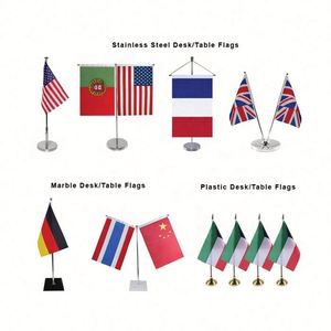 2023 New <b>Low</b> Price Full Color National Custom Printed Logo Meeting Office <b>Table</b> Desk Flag With Stand - Product Image 2