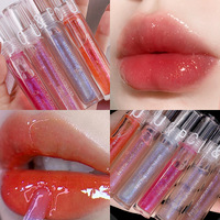 Gloss à lèvres effet eau scintillante, fini verre, huile à lèvres pailletée, hydratant, non collant, repulpant, pour le maquillage quotidien