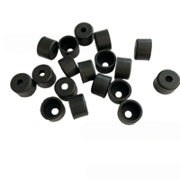 Housse d'écouteurs en silicone personnalisée 9*7 noire, manchon de protection circulaire en silicone pour microphone
