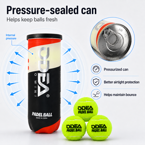 3 <span class=keywords><strong>balles</strong></span> <span class=keywords><strong>de</strong></span> padel en caoutchouc naturel personnalisées avec logo, pressurisées, approuvées ITF, durables et portables - Product Image 2