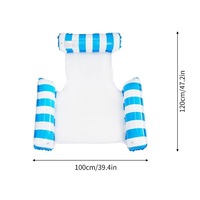 Colchoneta flotante inflable de tres tubos de PVC para adultos portátil con respaldo plegable para juego de agua piscina entretenimiento flotadores colchón
