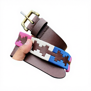 Ceinture de fête en cuir de vachette 100% écologique BS INTERNATIONAL, boucle carrée en acier inoxydable, design 3D, haute résistance, robuste - Product Image 3
