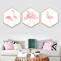 Cuadro Simple de animales flamencos para decoración del hogar, pintura nórdica de moda, cuadro de lienzo con marco Ps