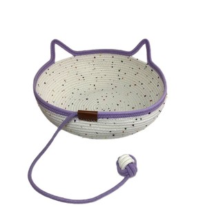 Cat <b>Bed</b> Round Cotton Rope Scratch Resistant Washable Pet Sleeping <b>Nest</b> For Cats - Product Image 5