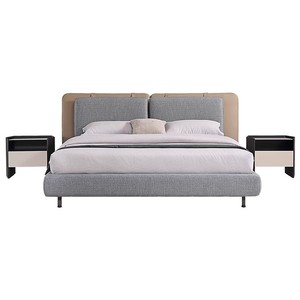 Modern Minimalistisch Bedmeubilair Italiaans Tatlin <span class=keywords><strong>Bed</strong></span> Set Kingsize Slaapkamer Gestoffeerd Lederen Stof <span class=keywords><strong>Bed</strong></span> High-<span class=keywords><strong>End</strong></span> - Product Image 2